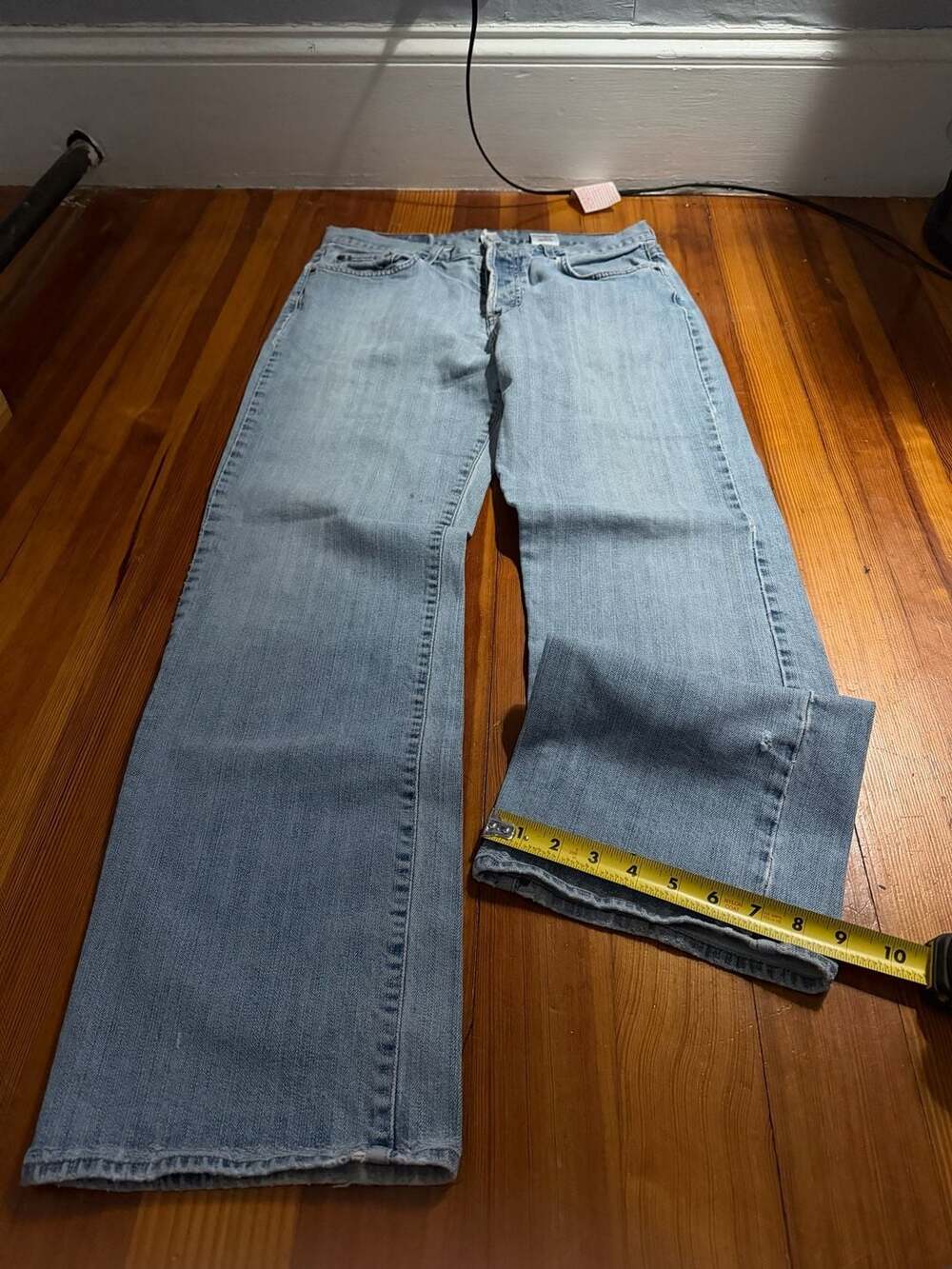 Lucky Brand Dungarees Gene Montesano Light Wash Button Fly Jeans Size 34